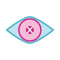 icono de estilo de relleno y línea de órgano humano de ojo vector