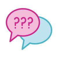 speech bubbles with question symbol line and fill style icon vector