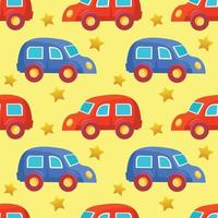 Cars and stars pattern vector