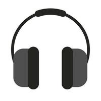 icono de estilo plano de audio de auriculares vector