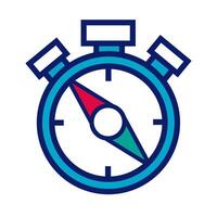 time chronometer line and fill style icon vector