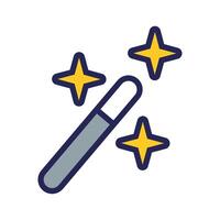 wand magic line and fill style icon vector