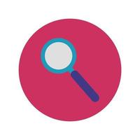 magnifying glass block and flat style icon vector