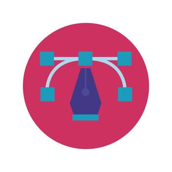 bloque de diseño de puntero de lápiz e icono de estilo plano vector