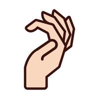 hand signal line and fill style icon vector