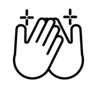 bumping hands signal line style vector