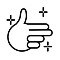 two hand signal line style vector