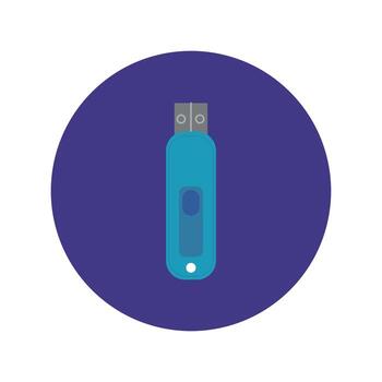 usb memory block and flat style icon vector