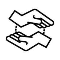 hands signal line style icon vector