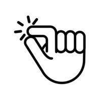 hand snapping fingers signal line style vector