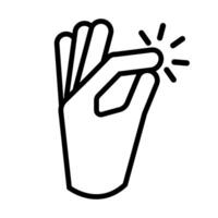 hand snapping fingers signal line style vector