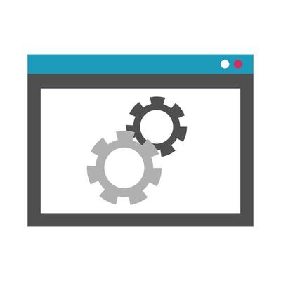 webpage template with gears flat style