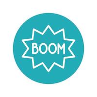 expression bubble with boom fools day line style vector