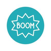 expression bubble with boom fools day line style vector