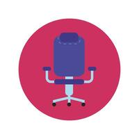 office chair block and flat style icon vector