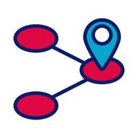 pin pointer location line and fill style icon vector