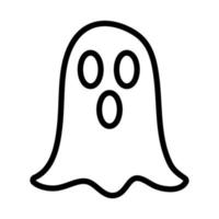 icono de estilo de línea divertida de personaje fantasma vector