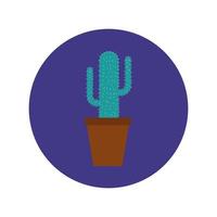 houseplant cactus block and flat style icon vector