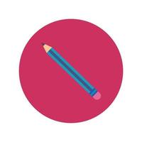 pencil school supply block and flat style icon vector