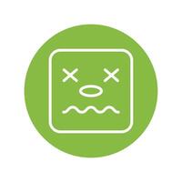 square emoji crazy face line style icon vector