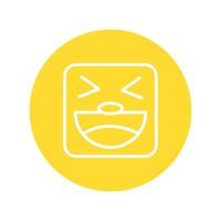 square emoji crazy face line style icon vector