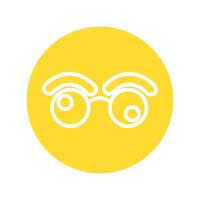 icono de estilo de línea de día de tontos de gafas locas vector