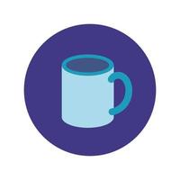 bloque de taza de café e icono de estilo plano vector