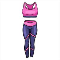 leggings deportivos para fitness y ropa deportiva deportiva leyendas deportivas estilo de dibujos animados vector