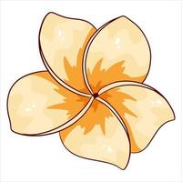 Tropical plant bright flower in cartoon style vector