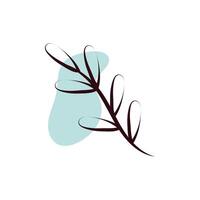 branch with leafs hand draw style vector