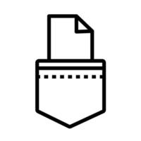 document file in pocket icon vector