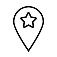 pin pointer location with star line style icon vector