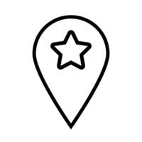 pin pointer location with star line style icon vector