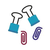 paper clips flat style icon vector