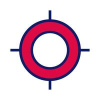 target pointer line and fill style icon vector