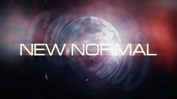 New normal loop world rotating 3D text cinematic video