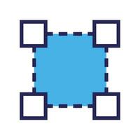 square zoom designer line and fill style icon vector