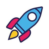 rocket launcher line and fill style icon vector