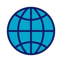 sphere planet line and fill style icon vector