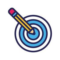 pencil with target designer line and fill style icon vector