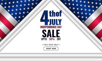 Independence Day USA background sales promotion advertising banner template with american flag design vector