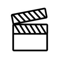 clapper board line style icon vector