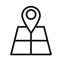 paper map guide with pin location line style icon vector