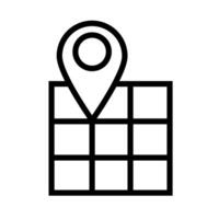 paper map guide with pin location line style icon vector