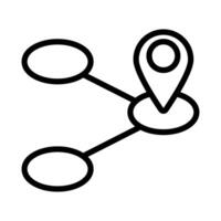 pin pointer location line style icon vector