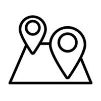 paper map guide with pins location line style icon vector