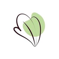 ecology leaf plant hand draw style vector