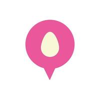 speech bubble with easter egg painted flat style vector