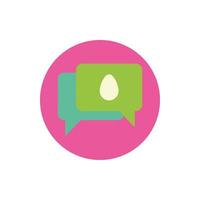 speech bubbles easter egg painted block and flat style vector