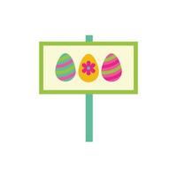 easter eggs painted in label flat style vector